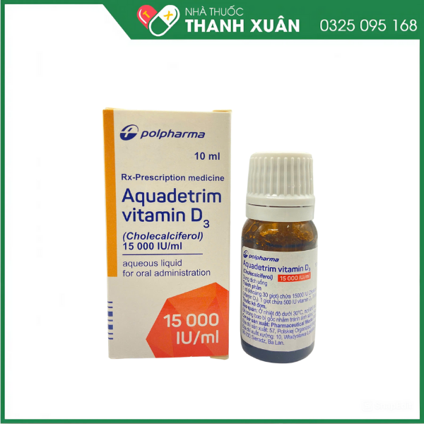 Dung dịch uống Aquadetrim Vitamin D3 phòng ngừa còi xương, loãng xương